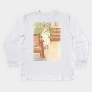 Girl and Rocking Chair by Carl Larsson Kids Long Sleeve T-Shirt